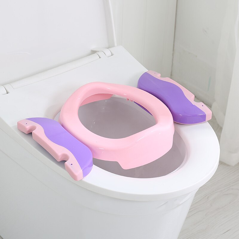 Children Plastic Toilet Potties Seat Chamber Pots Kids Trainers Comfortable Portable Toilet Ring Baby Travel Potty Folding Chair