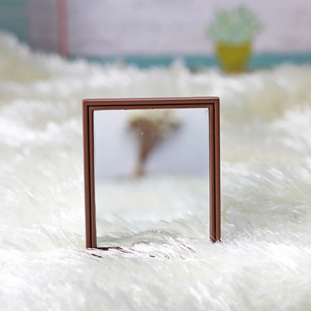 Accesorios en miniatura para casa de muñecas, Mini espejo de aleación de simulación, modelo de espejo de baño, juguetes para decoración de casa de muñecas, 1 Uds., 1/12