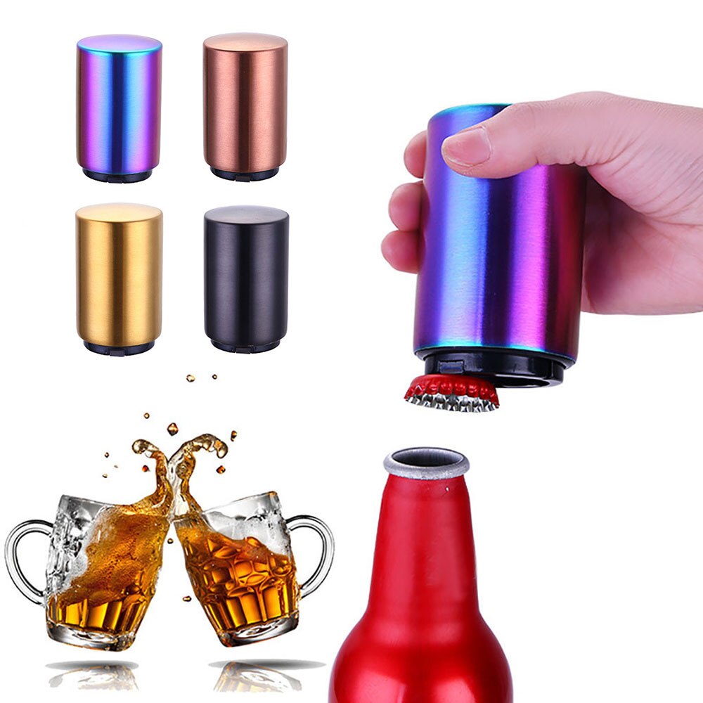 1 Pcs Magnetische Automatische Bier Flesopener Rvs Magneet Jar Opener Keuken Bar Accessoris Wijn Blikopeners