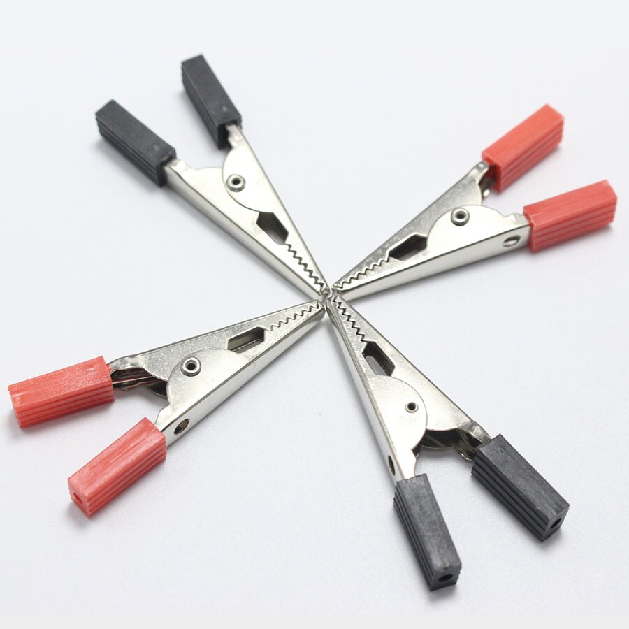 20PCS/LOT Full Insulated Crocodile Alligator Clips 50mm Plastic Handle Test Probe Metal Alligator Clips