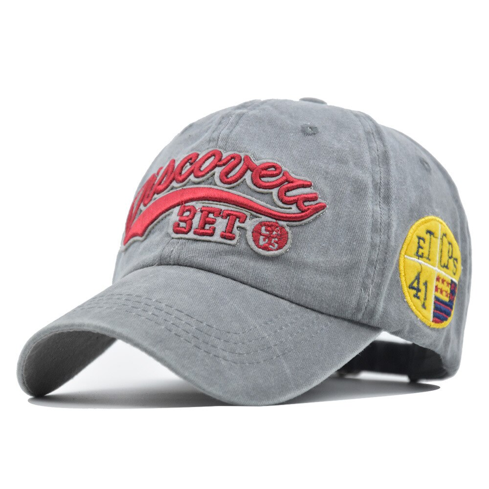 Baseball Cap Embroidery Letter Baseball Cap Men's and Women's Broken Edge Retro Peaked Cap Outdoor Sports Hat Ponytail Cap: Gray
