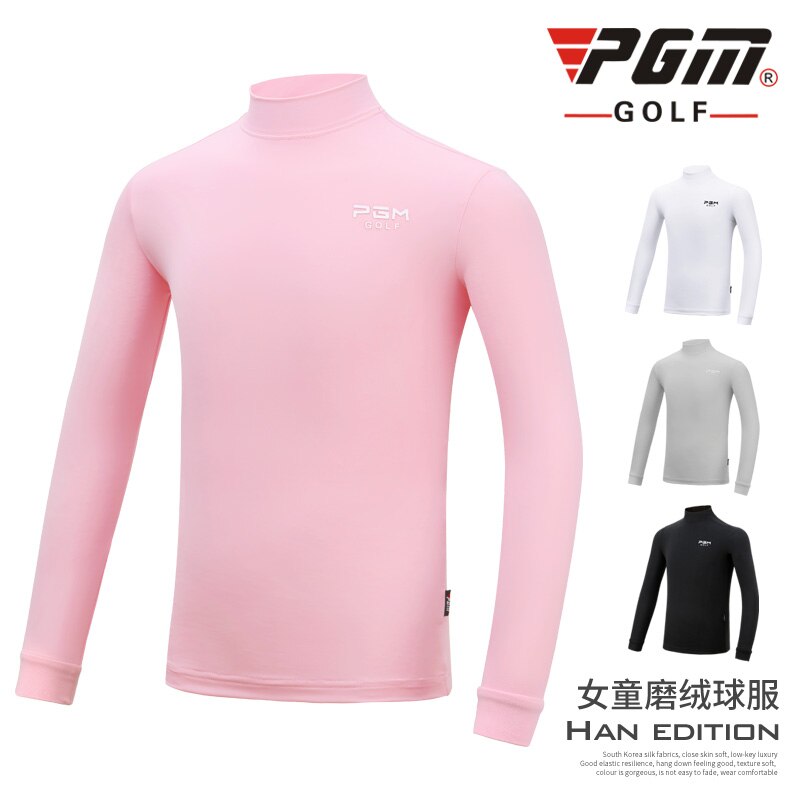 Golf Tops dieptepunt meisje overhemd herfst/winter kleding kinderen golf kleding pluche warm base coat kleding lange mouw shirt