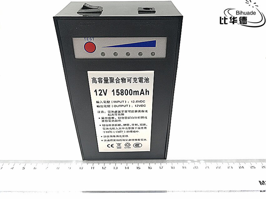 1 stks/partij 12 V 15800 mah lithium batterij Oplaadbare DC batterij polymeer batteria Voor monitor motor LED licht outdoor spare batterij