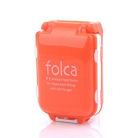 One Week Travel 8 Compartments Small Pill Box Divided Into Compartment Single Cover Portable Pill Box Tablet Capsule Storage Box: Blue