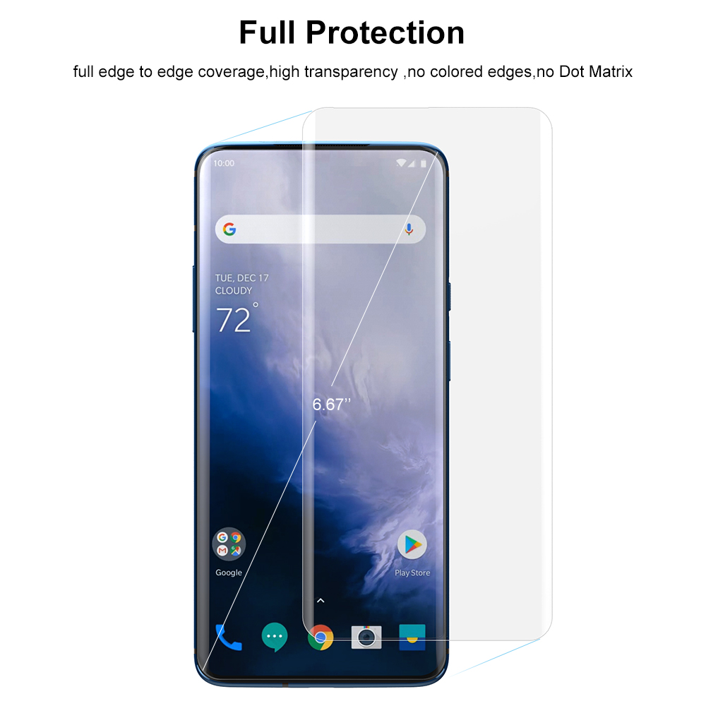 Screen Protector with fingerprint unlock for Oneplus 7 Pro UV Glass film full cover for Oneplus 7T Pro tempered glass