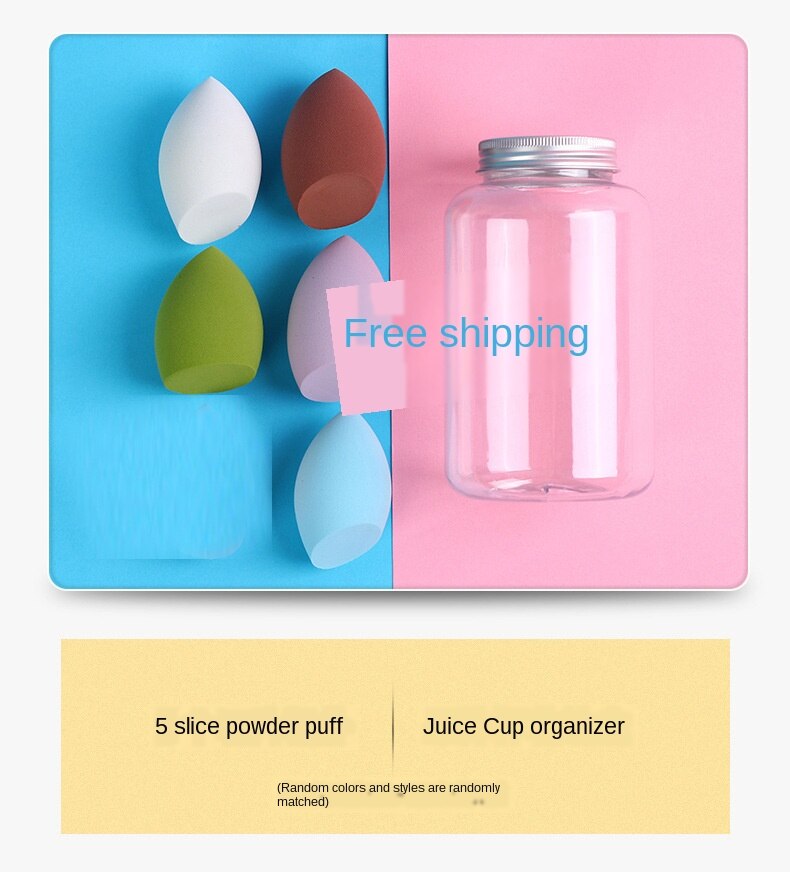 Kleine waaiervormige snoeppuff blik niet-kaart poeder make-up make-up ei 12 stuks fles make-up ei puff combinatie: 5 schuine sneden