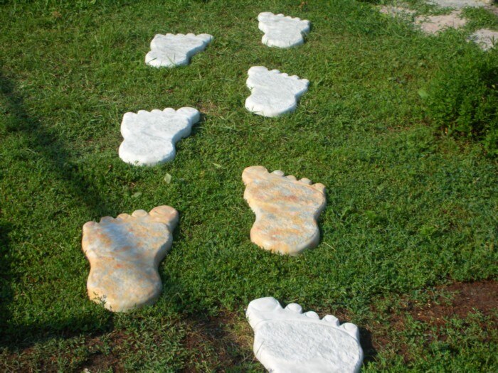 Plastic mallen voor beton "Voetafdrukken Van De Reus" voor tuin Gips Steen Tegels ABS Plastic Decor Tuin