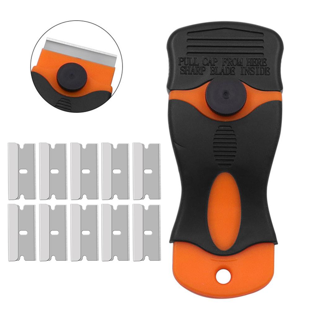 Car Window Tint Ceramic Glass Oven Razor Scraper Plastic Handle Razor Scraper Ceramic Glass Oven Window Tinting Tool Blade: Metal Blade