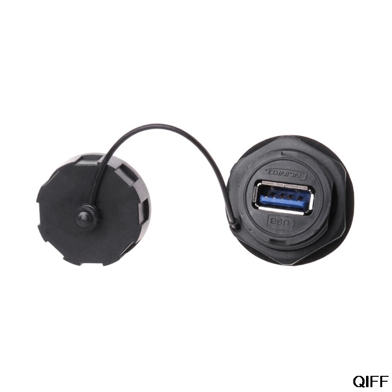 USB Female Socket Plug Panel Mount Adapter Waterproof Connector IPL7 With Cap: 1AA300418-2