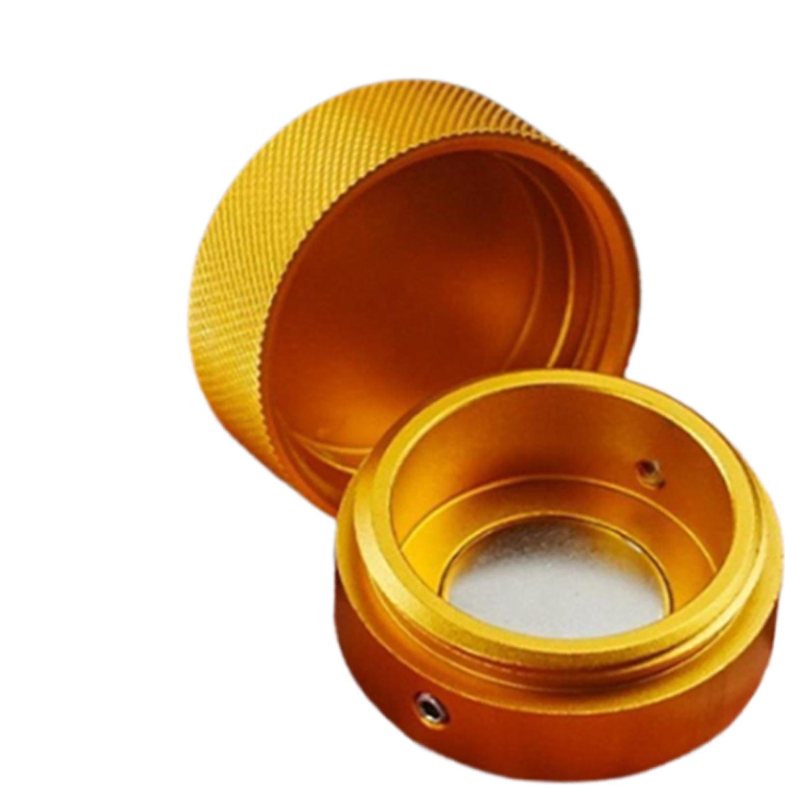 Soporte de tiza para taco de billar, caja de tiza para taco de billar, herramienta de billar, tapa atornillada redonda pequeña de 1,36 pulgadas x 0,89 pulgadas
