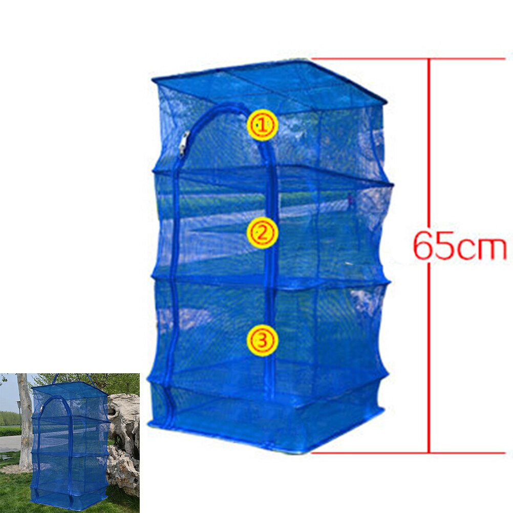 3 Layer Outdoor Hanging Drying Tableware Food Dry Net Shelf Hang Cage Fish Rack