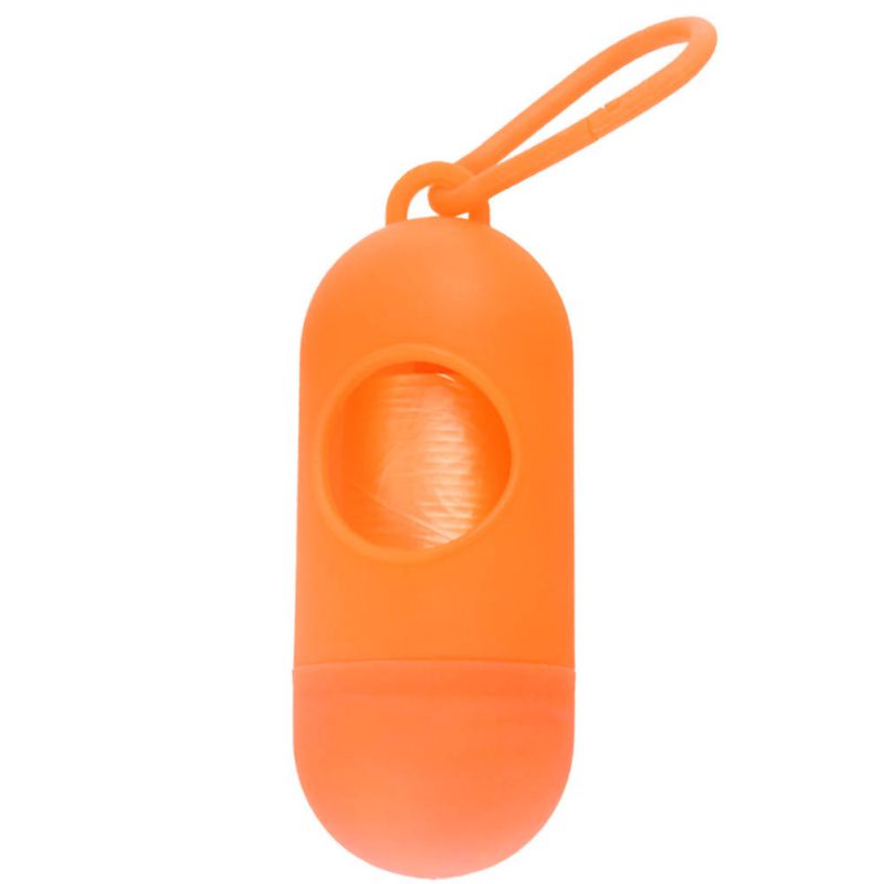 Umweltfreundliche 15 Rolle Müll Taschen 8 Farbe Scheiße Tasche Spender Mülleimer Halfter Kacke Tasche einstellen Haustier Hund Mülleimer reinigung Liefert: Orange