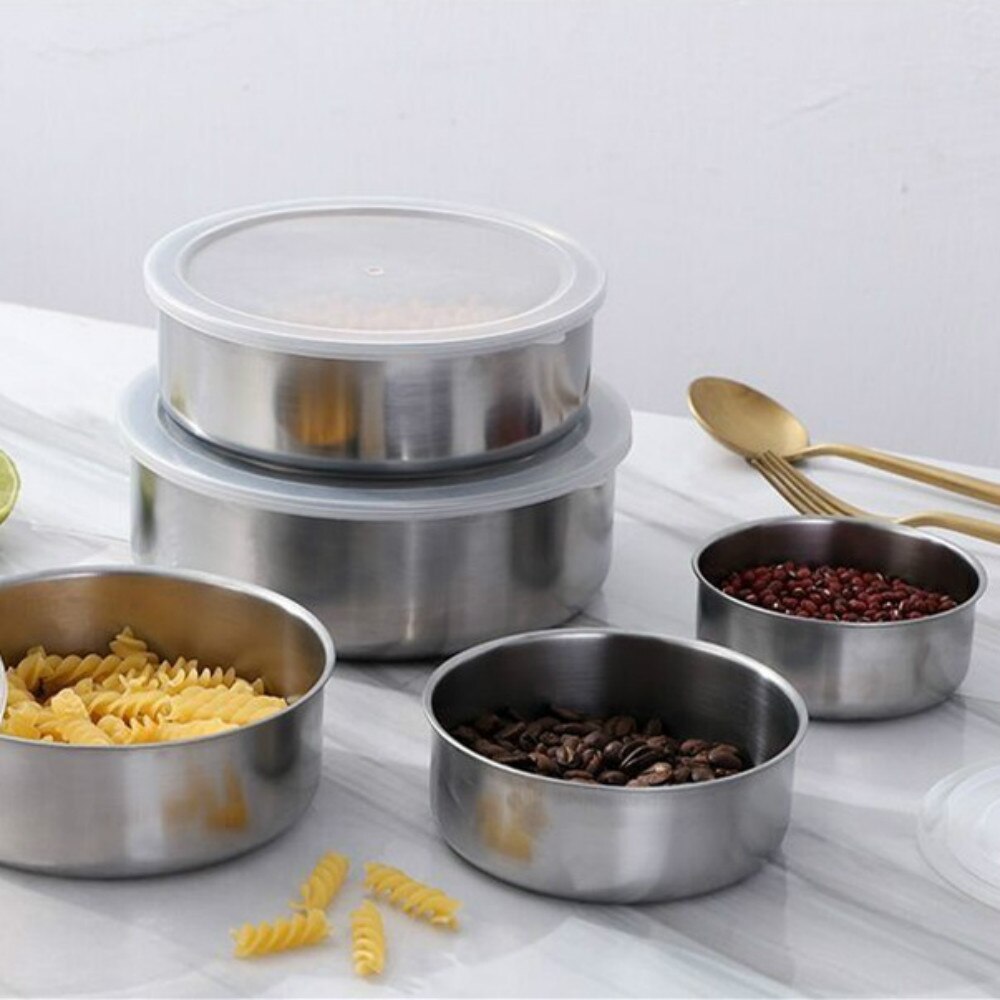 Lot De 5 Bols à Mélanger Inox – 0,75 à 7 QT – Pile Et Rangeable – Passage Au Lave-vaisselle