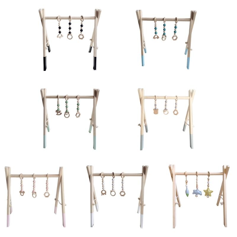 Nordic Stijl Baby Gym Speel Frame Nursery Zintuiglijke Ring-Pull Speelgoed Houten Baby Kind Kledingrek Kinderkamer Decoratie