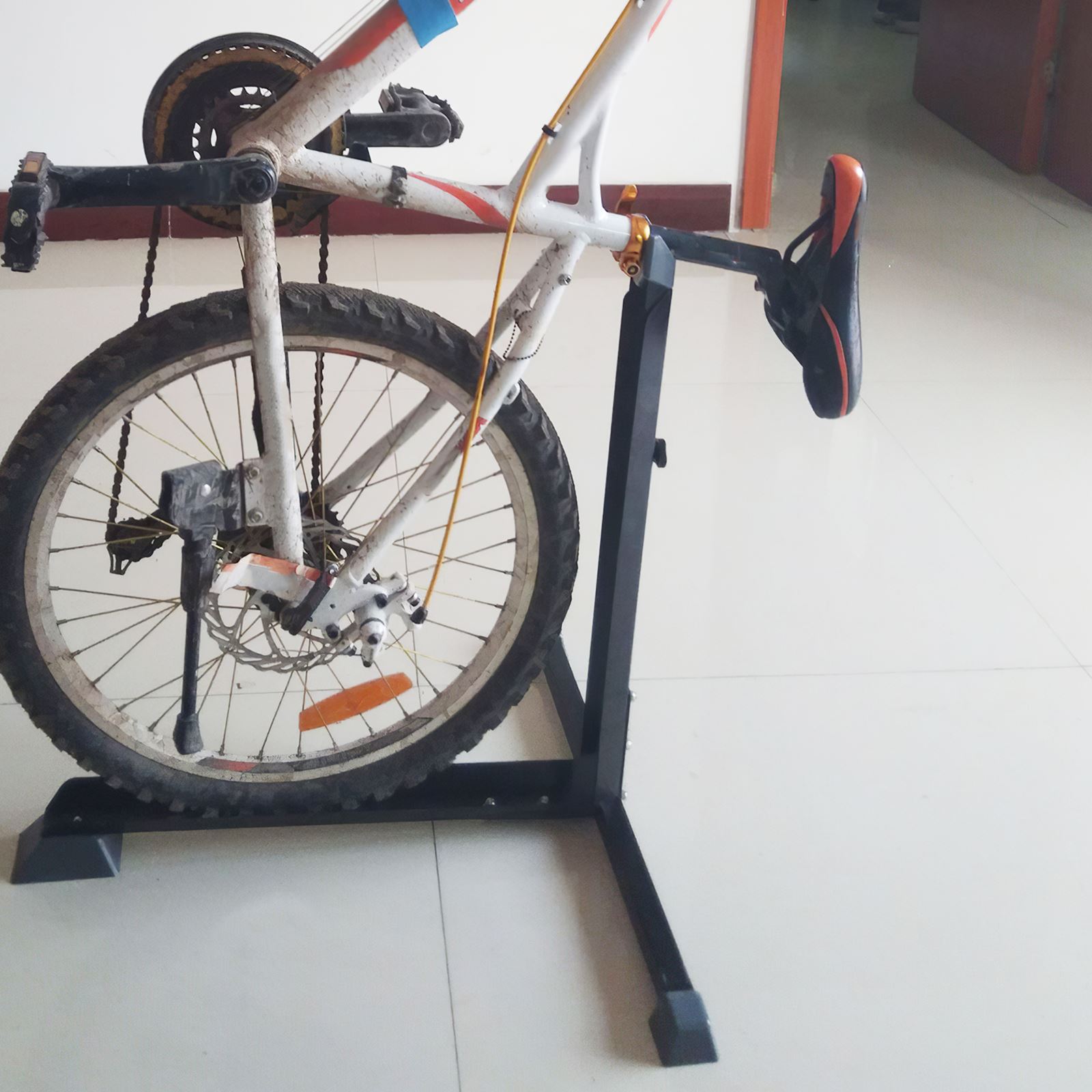 Universal Bike Bicycle Stand Portable Stationary Space-Saving Rack Adjustable Fold Bike Rack Holder Storage Bicycle Repair Stand