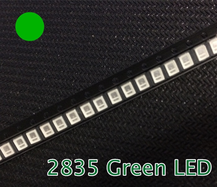 100PCS/lot SMD LED 2835 Green 0.2W high bright light emitting diode chip leds 520-525NM