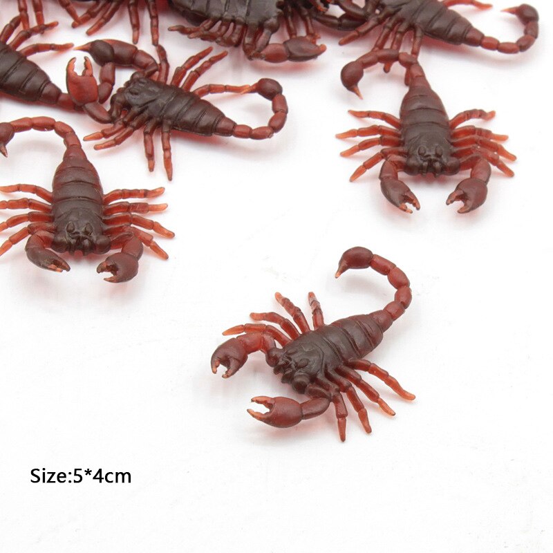5 st mini halloween leksaker aprilsnarar dag verklighetstrogna spratt spel simulering gummi leksak skräck roliga skämt leksak rekvisita dekorationer: Skorpion