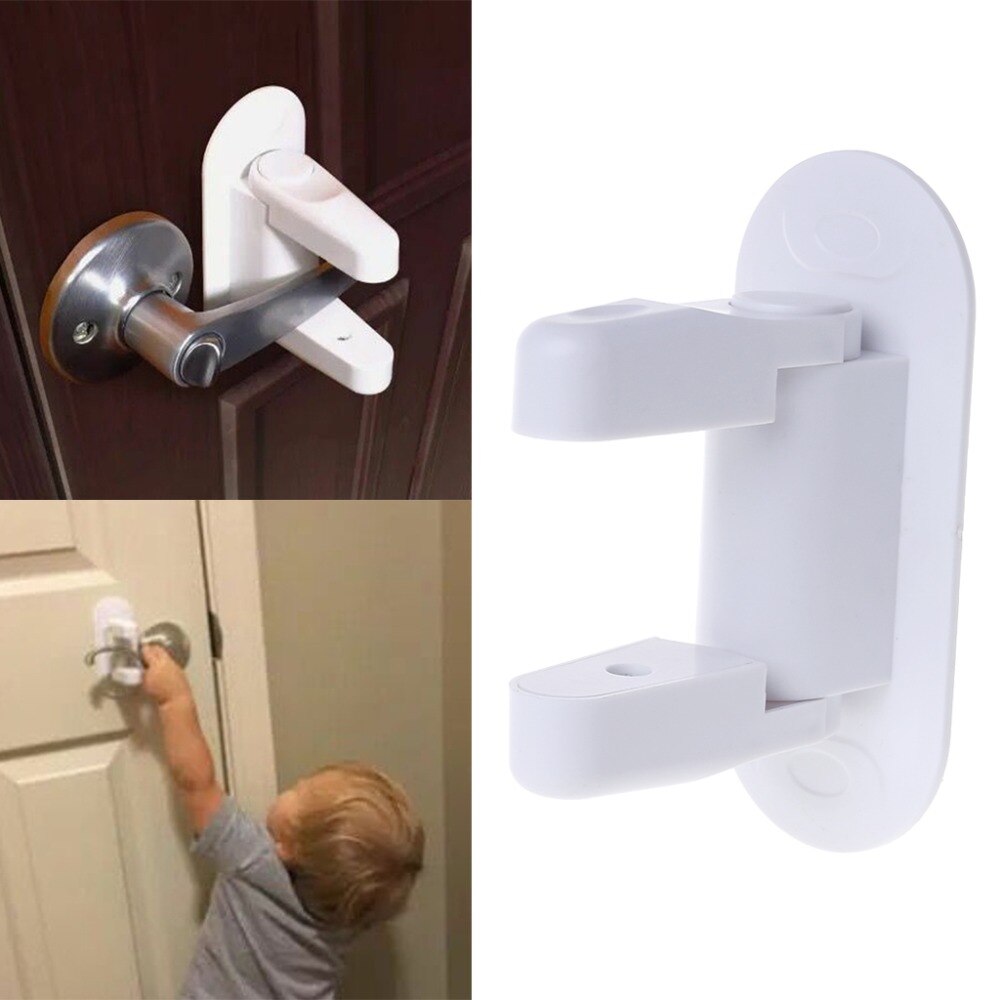 Baby Safety Lock Door Lever Home Newborn Babies Children Protective Doors Handle Universal Adhesive Compatible