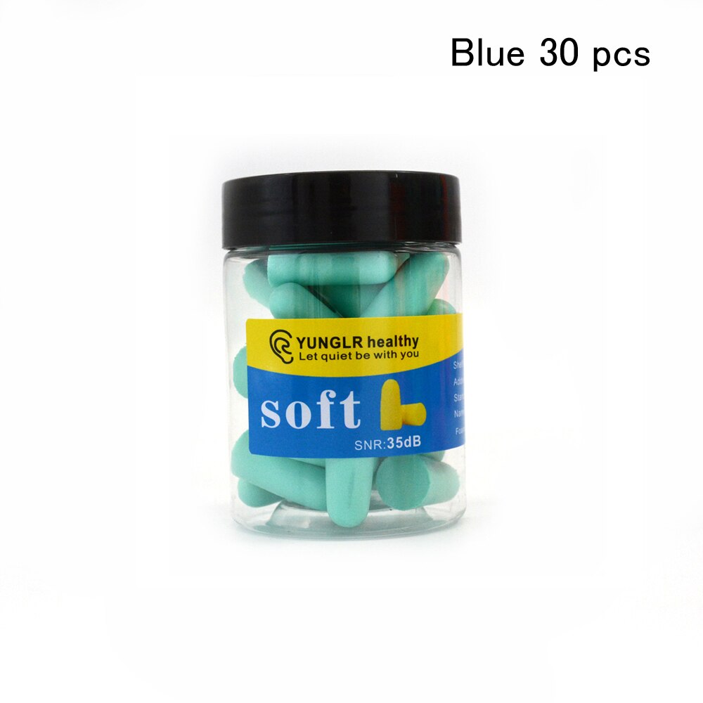 Masque de nuit pour les yeux, bouchons d&#39;oreilles, bande pour couvrir les yeux, réduction du bruit, mousse de sommeil: Blue 30 pcs