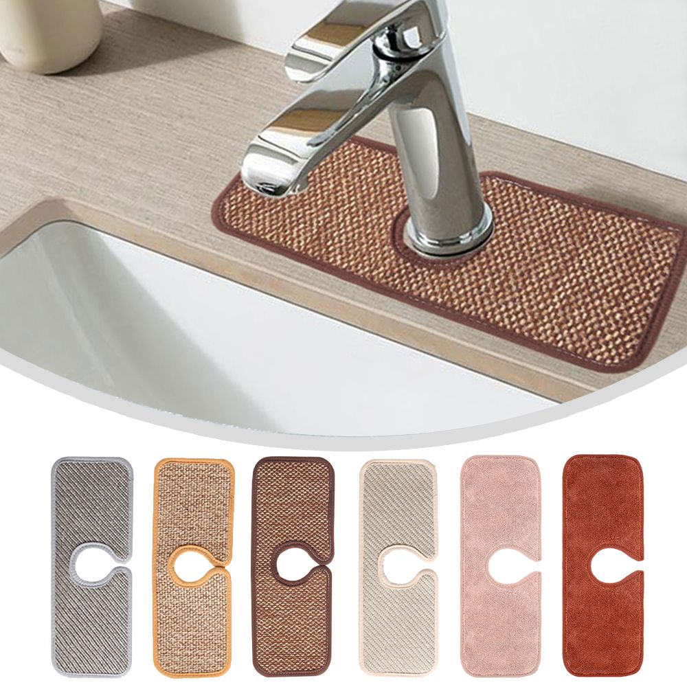 1pc Kitchen Faucet Absorbent Mat Sink Splash Guard Microfiber Tap Splash Catcher Countertop Protector Bathroom Accessories