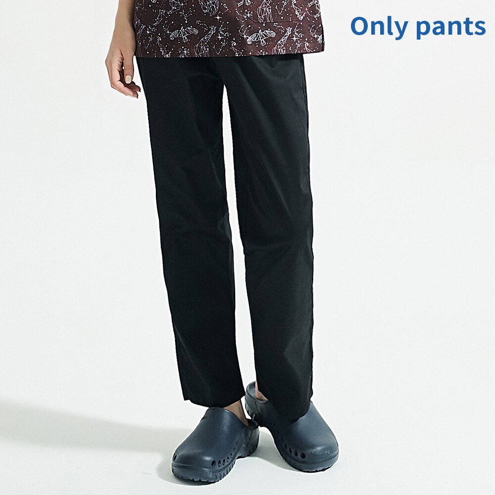 Unisex Beauty salon Workwear Short-sleeved suits for summer Breathable scrubs V-neck tops/pants uniform pet scrub costume cotton: pants / XL