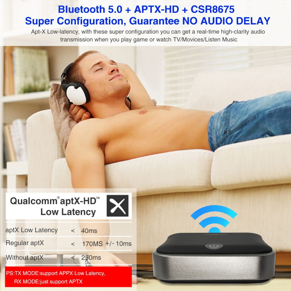Bluetooth 5.0 Receiver Transmitter aptX HD Optical Wireless Bluetooth Adapter CSR BC8675 Chip aptX Low Latency