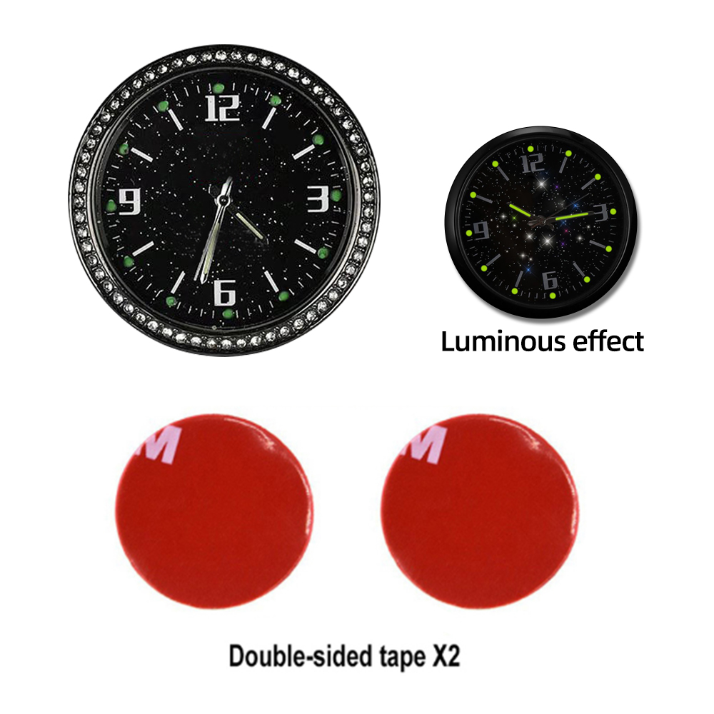 Mini reloj luminoso para coche, reloj electrónico resistente al agua, reloj de cuarzo, reloj para bicicleta y motocicleta, reloj para salpicadero automático de 40MM: Naranja