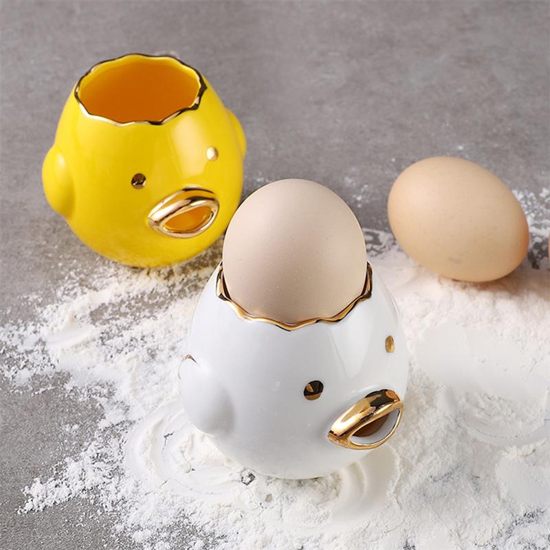 Cartoon Chicken Egg Yolk White Separator Ceramic Chick Shape Yolk Separator Protein Separation Egg Liquid Filter