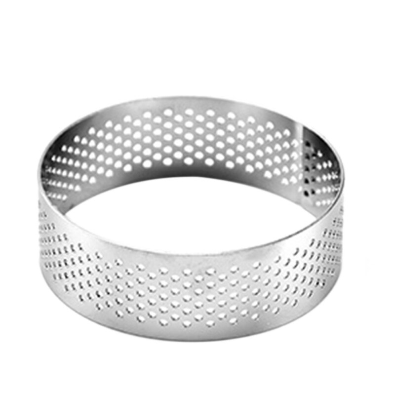 Moule à gâteau circulaire en acier inoxydable, avec trou de perméabilité, anneau à Mousse française, résistance à la Corrosion, 1 pièces