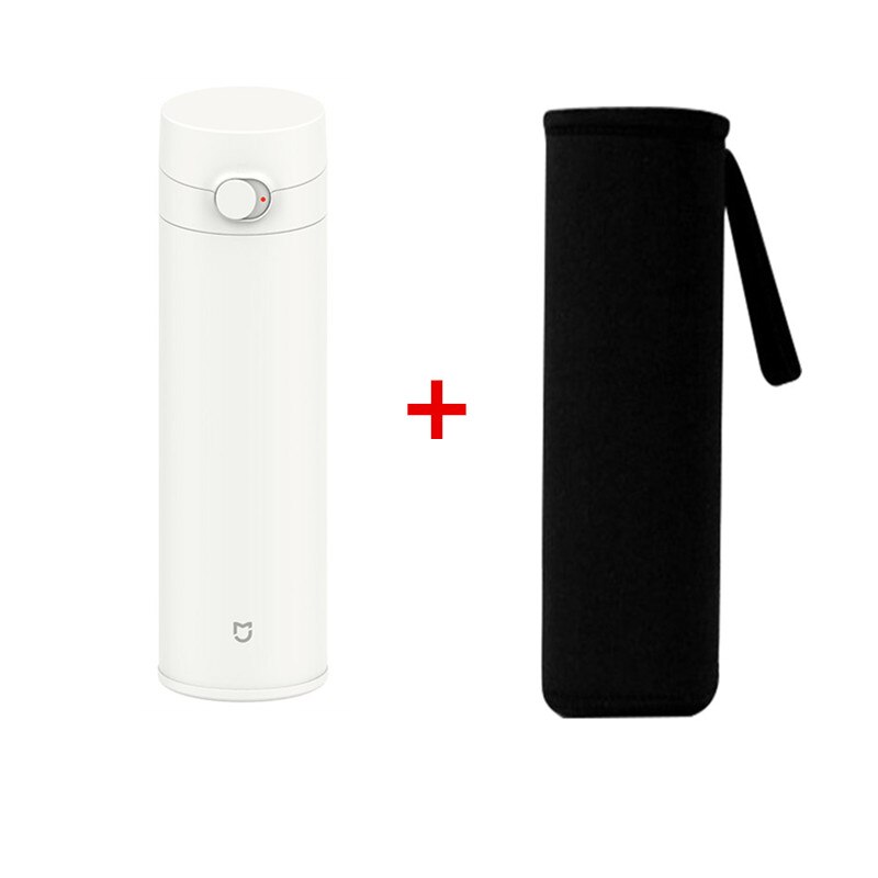 Xiaomi vesikuppi 2 sukupolven 480ml termospullo pitää lämpimänä/kylmä kuppi matka kannettava 316l ruostumaton teräs lukko yhdellä kädellä auki: Valkoinen kuppi lisää pussi