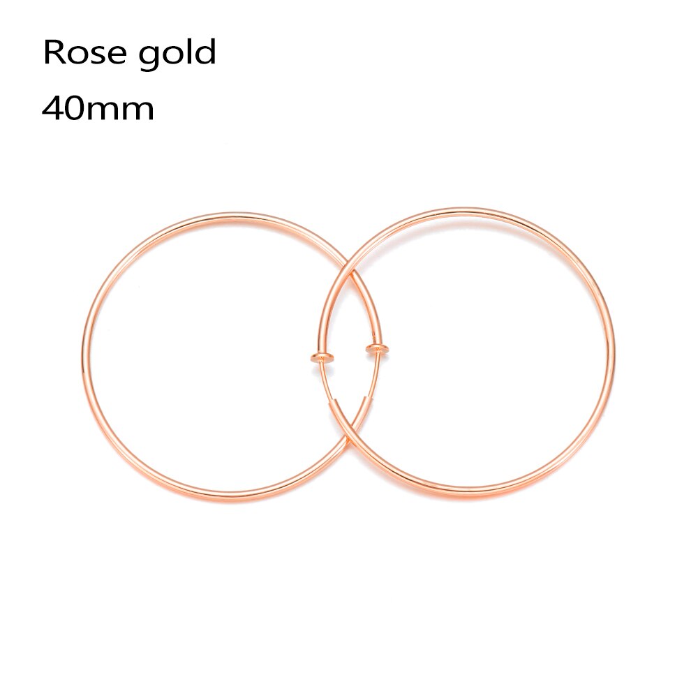 1 Pair Women Large Circle Round Hoop Earrings Hyperbole Baby Femme Letter Earrings Punk Dangle Hip-hop Jewelry: 40mm	rose gold