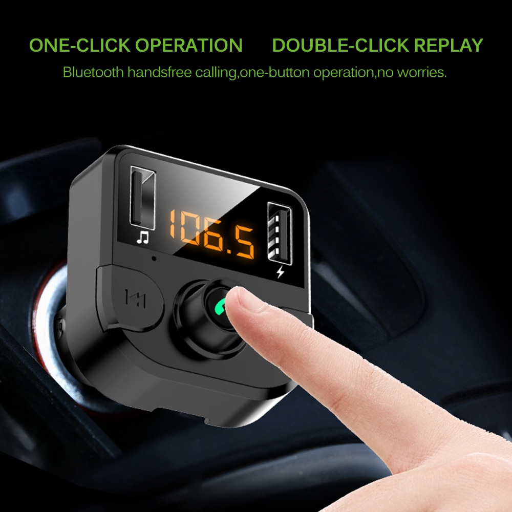 Onever Auto Fm-zender Lcd MP3 Speler Draadloze Bluetooth Ontvangende Auto Kit 4.6A Snelle Usb Handsfree Usb Charger Fm modulator