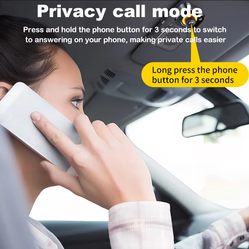 Zestaw głośnomówiący Bluetooth 5.4 robić samochodu z klipsem na osłonę przeciwsłoneczną, bezprzewodowy odbiornik audio, głośny odtwarzacz muzyki z podświetleniem ambientowym.