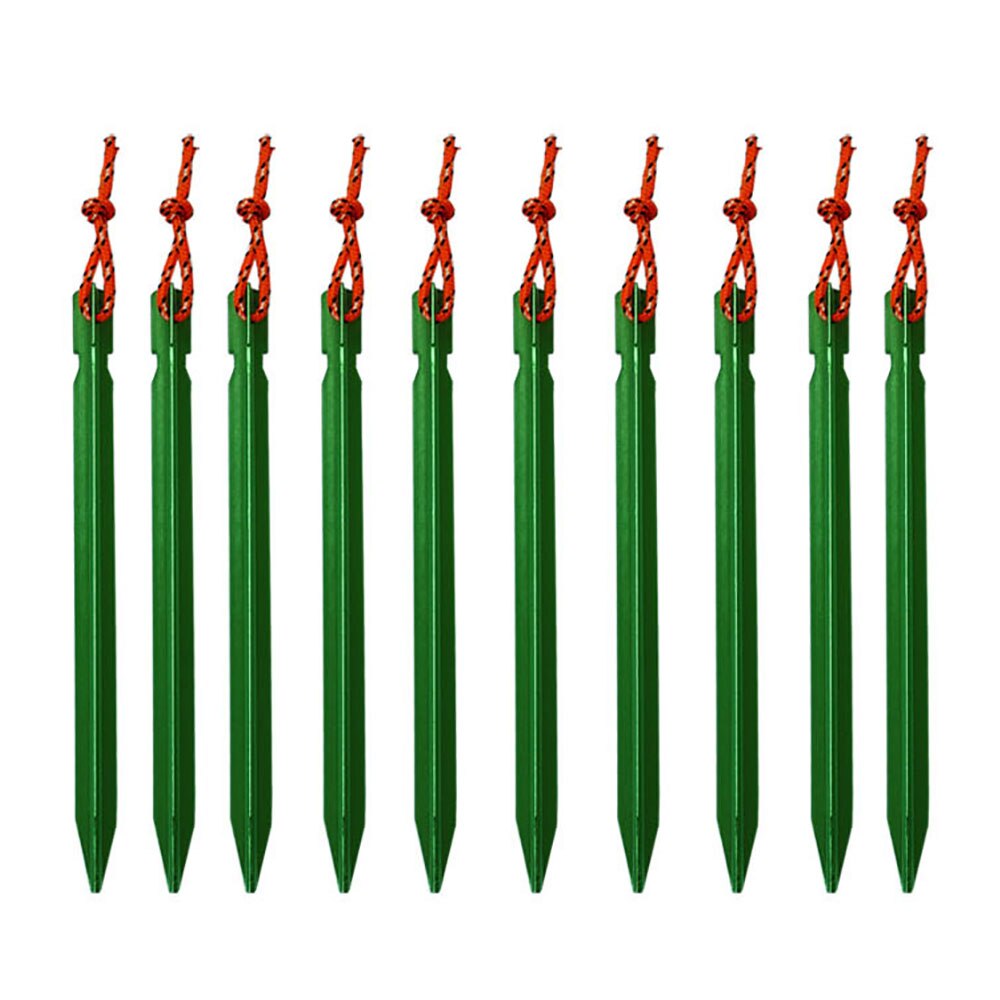 5 stücke Heringe 18cm Aluminium Zelt Stake mit Seil Im Freien Zelt Nagel Peg Camping Wandern Ausrüstung Reisen Zelt zubehör: 10pcs Green