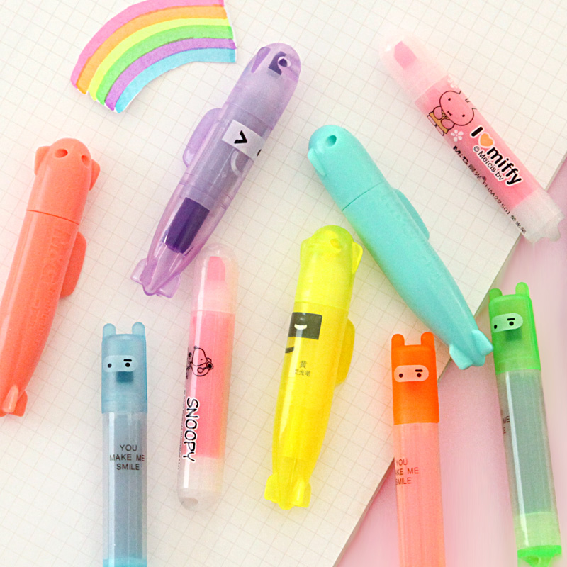 Leuke Briefpapier Serie Neon Pen 6 Kleuren/Set Multicolour Markeerstift Markeerstift Hoge Lichter Markeerstift