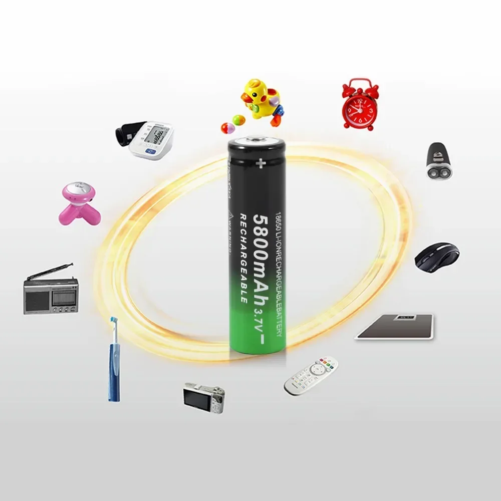 3.7V 5800mAh Rechargeable Li-ion Battery for Flashlight Torch Headlight 1/2/4/6/8/10 Pieces Rechargeable Batteries