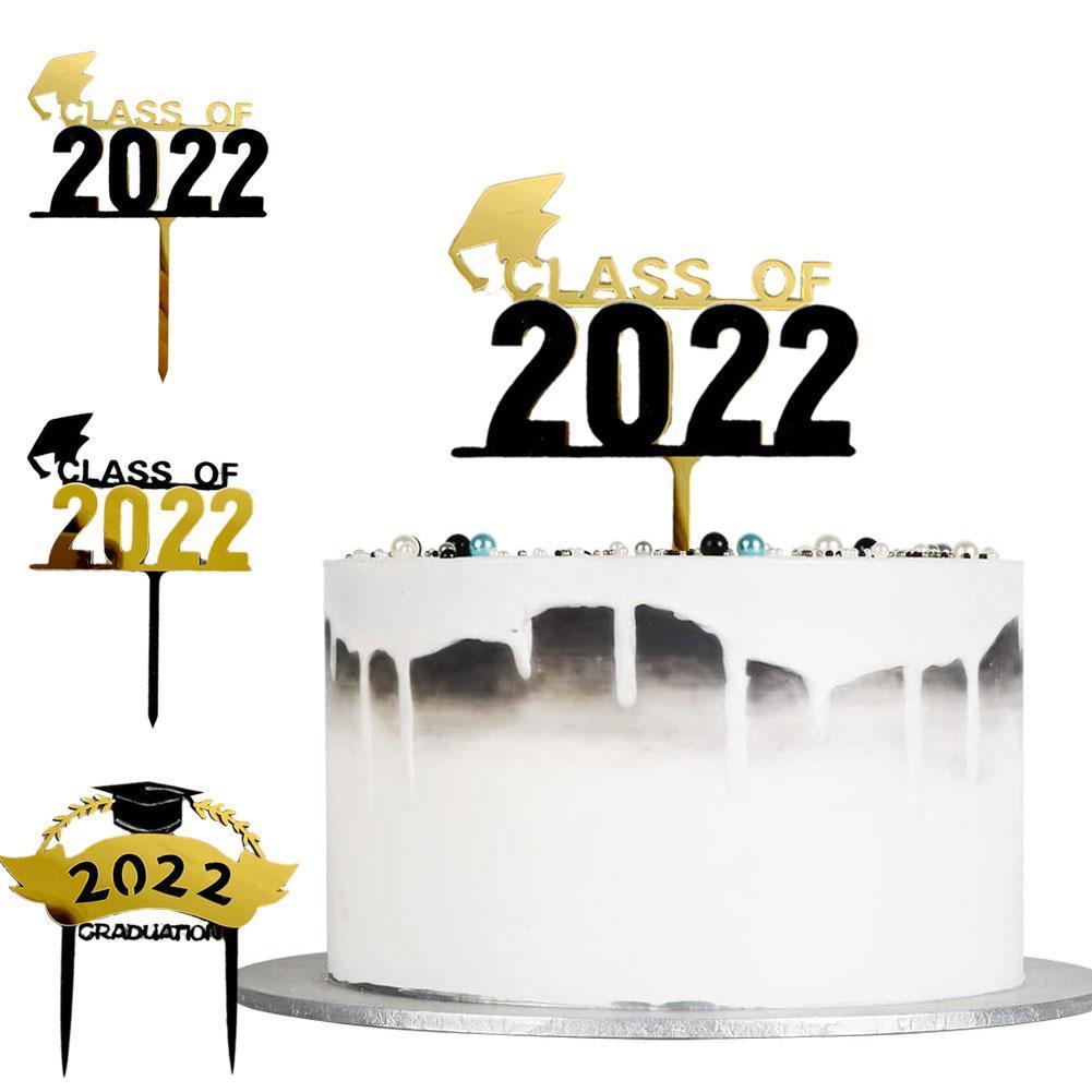 Class of 2022 Cake Topper Congrats Grad Acrylic Cake Topper for 2022 Graduations College Celebrate Party Cake Decorations