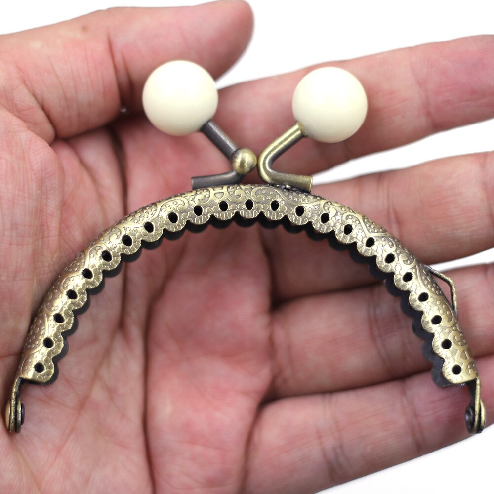 Resina redonda cabeça arco do laço de lótus retângulo quadro beijo fecho bloqueio alça metal bolsa bolsa carteira diy acessórios 6 estilos: 8.5x7cmD