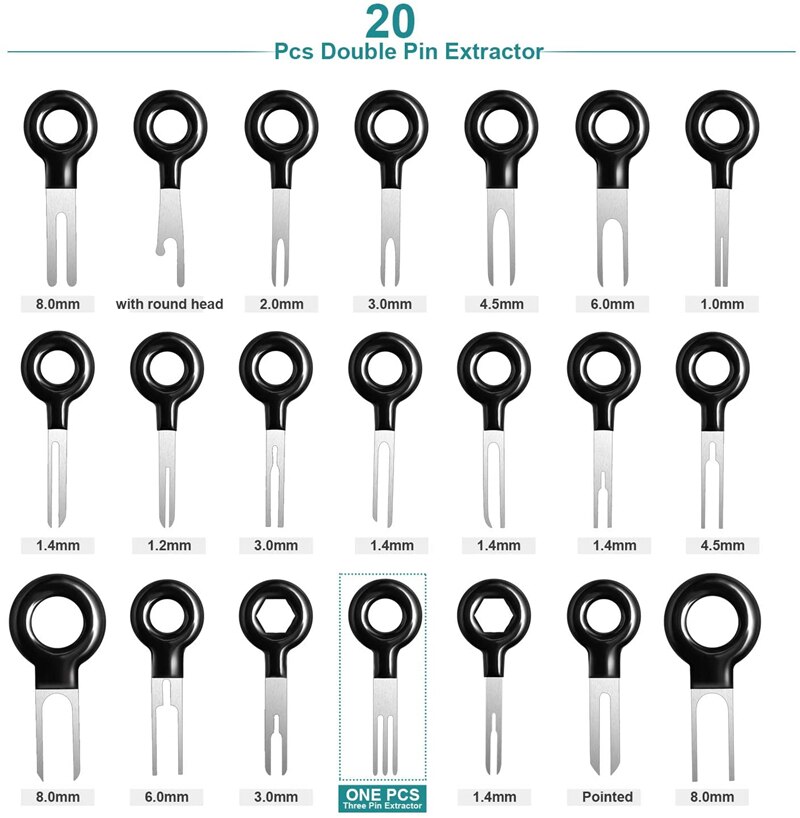 39 pcs Car Terminal Removal Tool Kit Wire Connector Pin Release Key Extractor Tools Set for Most Connector Terminal