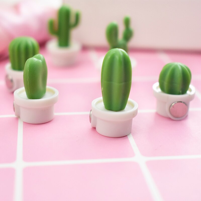 6pcs/set Top1 Fridge Magnet Cute Cactus Fridge Magnets Small Cactus Succulent Plant Refrigerator Decorations Message Sticker
