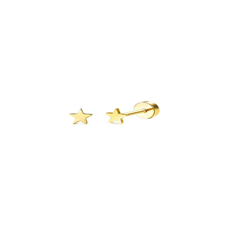 2 uds. Pendientes delicados de acero inoxidable con parte posterior plana para mujer, pendientes de cartílago de , pendientes de aro pequeños Huggie, joyería: Pistola negra plateada