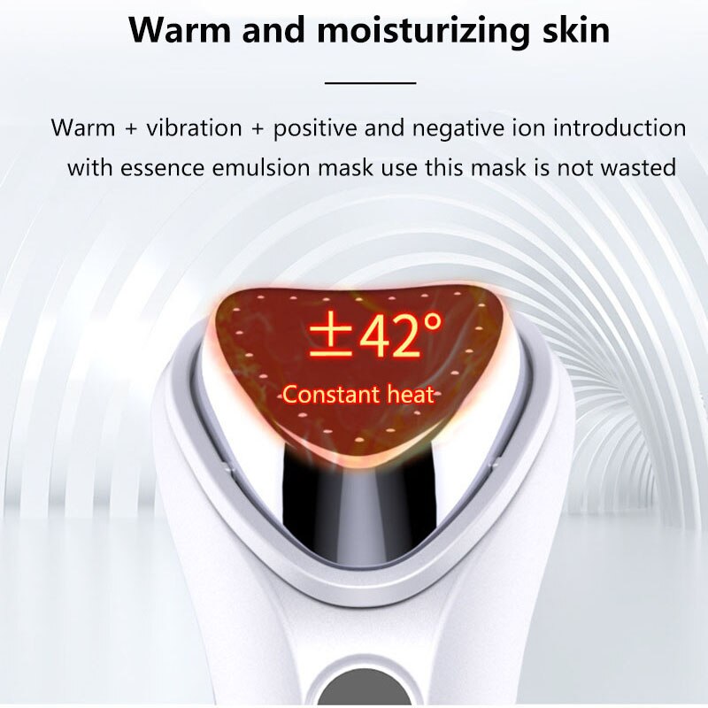 Ansigtsbehandling varm terapi massager ultralyd ansigtsløftning ion vibration dyb rengøring fugter rynke fjernelse hud opstramning