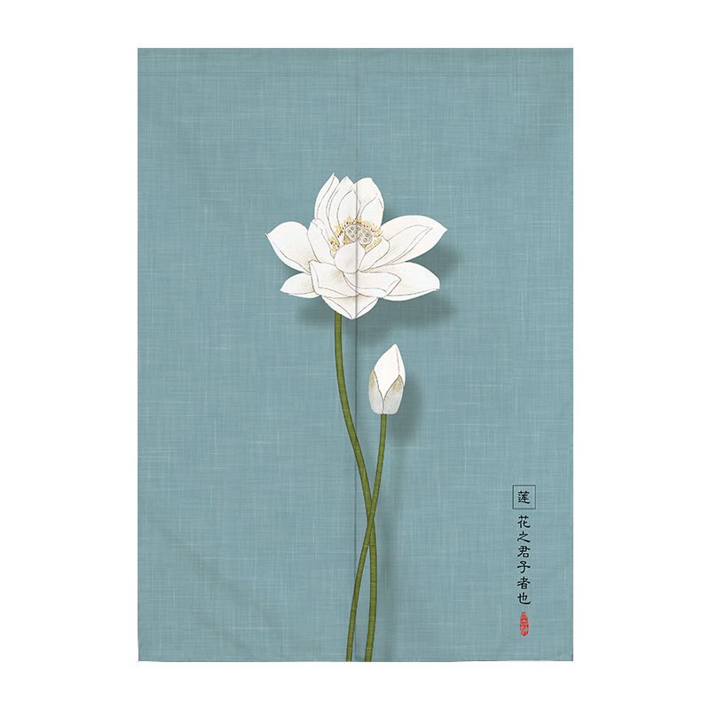 Chinese Lotus Deur Gordijn Woonkamer Slaapkamer Keuken Hlaf Gordijn Japanse Gordijn Noren Feng Shui Gordijn: 04 / 85x150cm