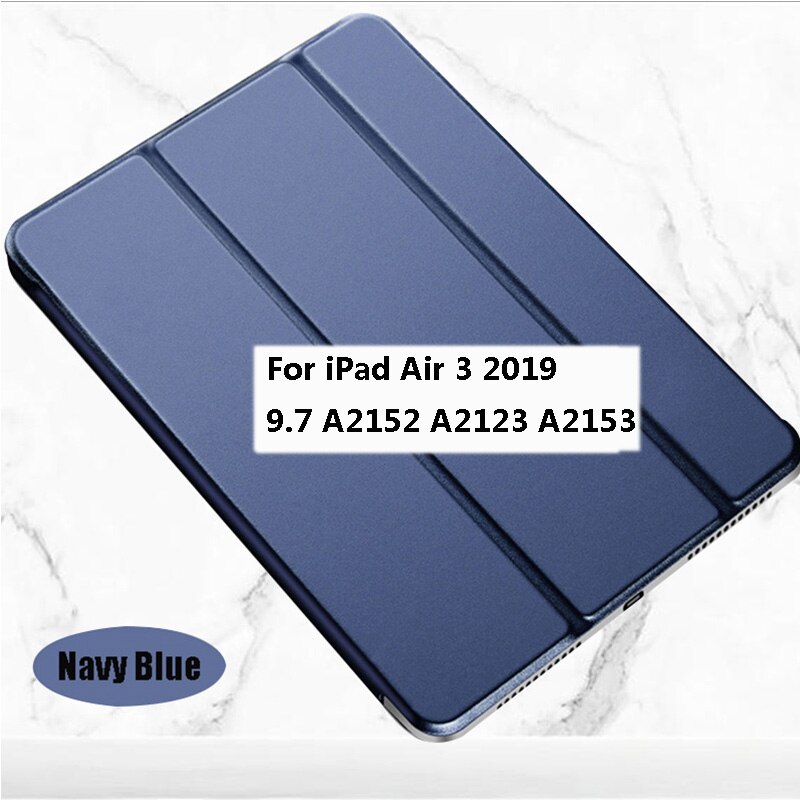 Tablet case For iPad Air 1 2 3 9.7 Free Fast Free Return Wake Sleep Smart Leather Flip Stand Tri-fold Cover: Blue iPad Air 3