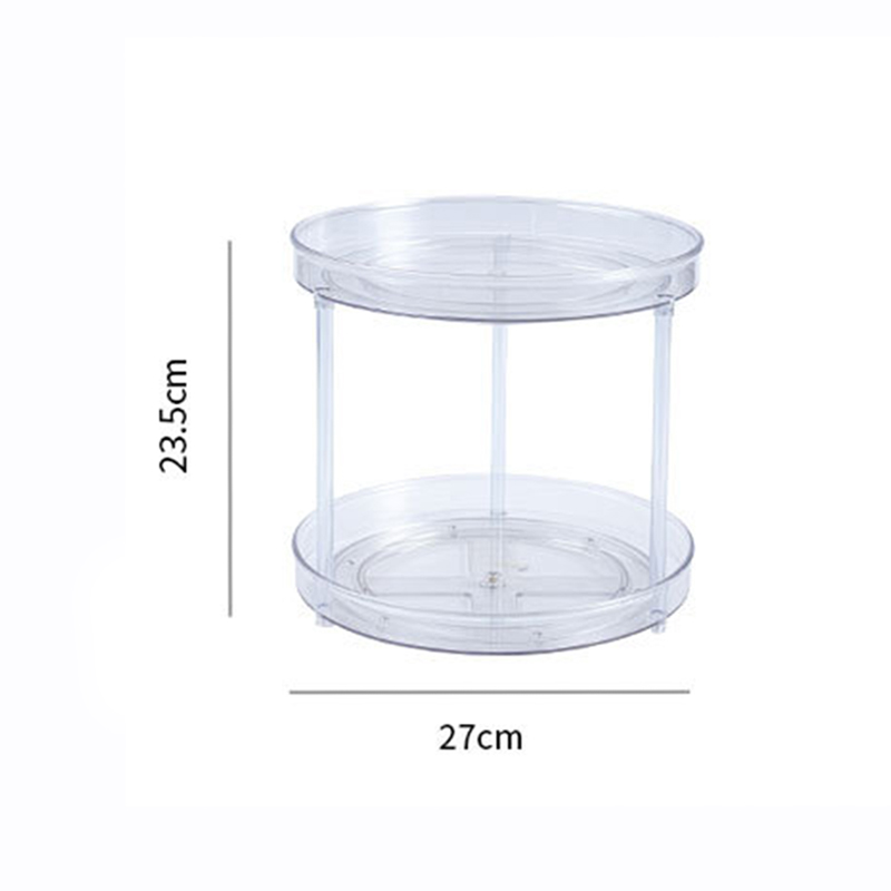Round Rotating Condiments Storage Rack Double-Layer Condiments Turntable Spice Container Kitchen Supplies Organizer Storage Rack: large double layer