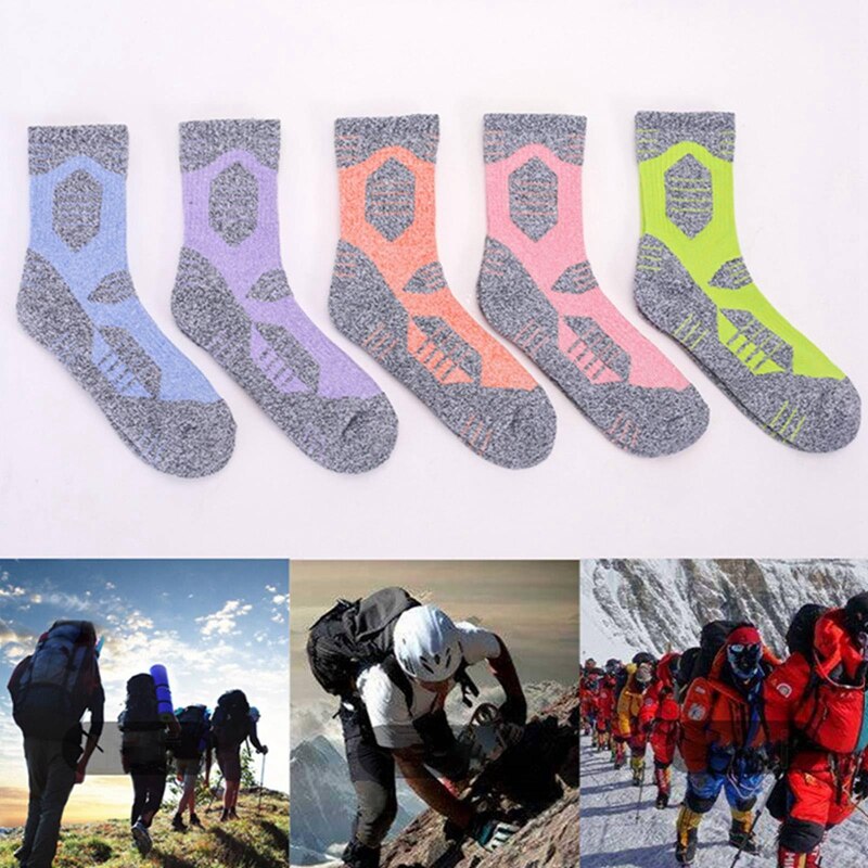 Ladies Outdoor Hiking Running Hiking Socks Mid-tube Sports Socks-pink Green Purple Orange Sky Blue Pink M(35-38)/L(39-42)