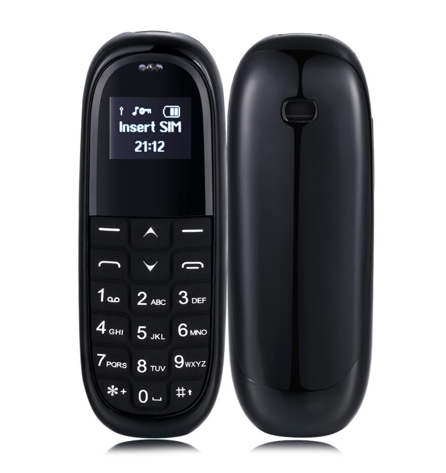 Aeku Kk1 Mini Pocket Mobiele Telefoons 0.66Inch Draadloze Bluetooth Hoofdtelefoon Dialer Kleinste Mobiele Telefoon Magic Voice Russische Toetsenbord: russiakeyboard / Black