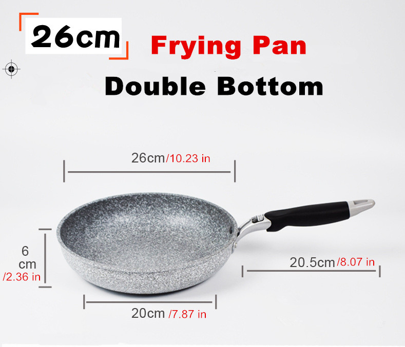 Sartén antiadherente, sartén Wok de piedra duradera, sartén para carne casera, panqueque, cocina de inducción frita, estufa de gas, juego de utensilios de cocina para Cocina: Rojo