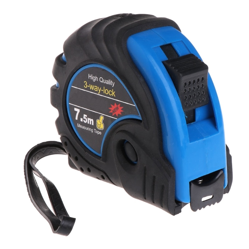 3m 5m 7.5m -proof leather case steel telescopic tape measure 3-way locking metric rubber tape rule Rule 63HF