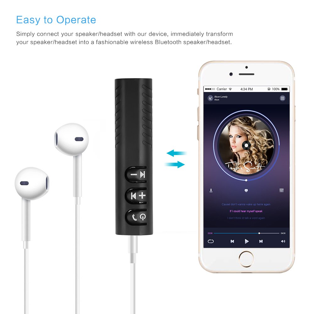 Bundwin Auto Bluetooth Empfänger Aux 3,5mm Jack Mini Hände frei Auto Adapter Dongles für Lautsprecher Auto Bausatz
